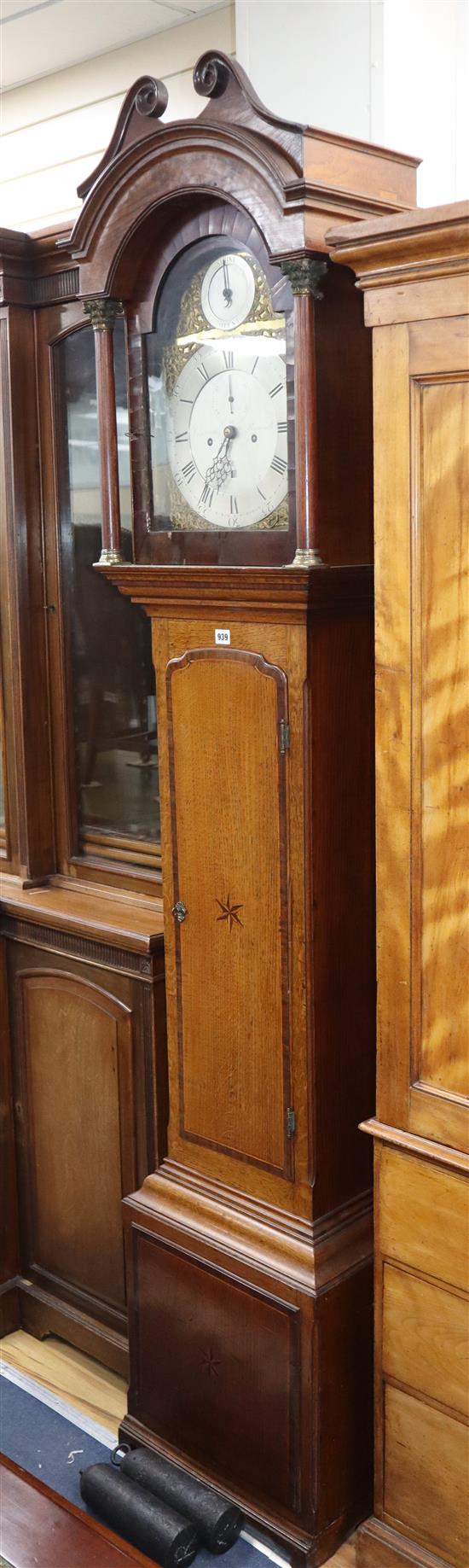 A George III eight day longcase clock by Coxworthy of Plymouth H.240cm